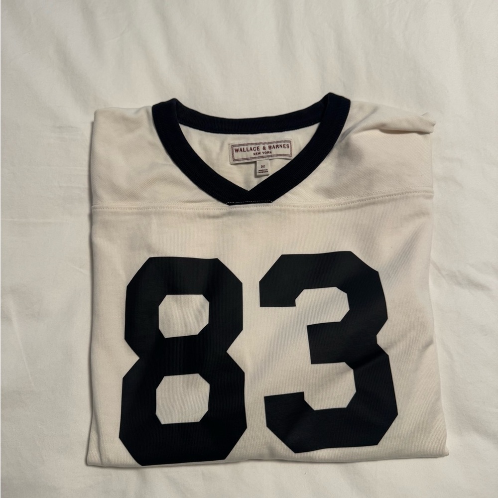 Wallace & Barnes White and Black Jersey Top CROPPED